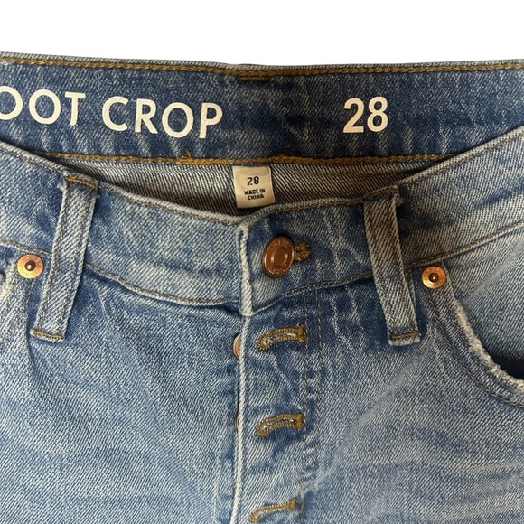 J.Crew Demi Boot Crop Jeans Button Fly Blue size 28 - Picture 2 of 11